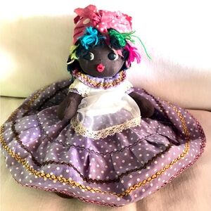 Sombol Guatemala Handmade Doll Vintage Ethnic With Petticoat and Head Scarf xox